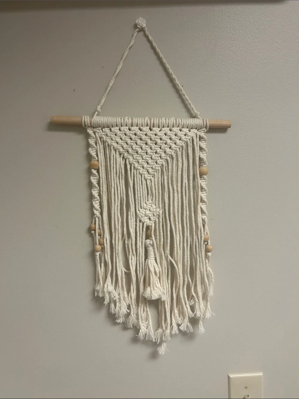 Handmade Cream Macrame Wall Hanging - Boho Home Wall Decor